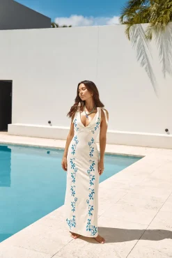 Portofino Postcards Maxi Dress Blue