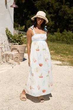 Provence Escape Linen Maxi Dress Multi