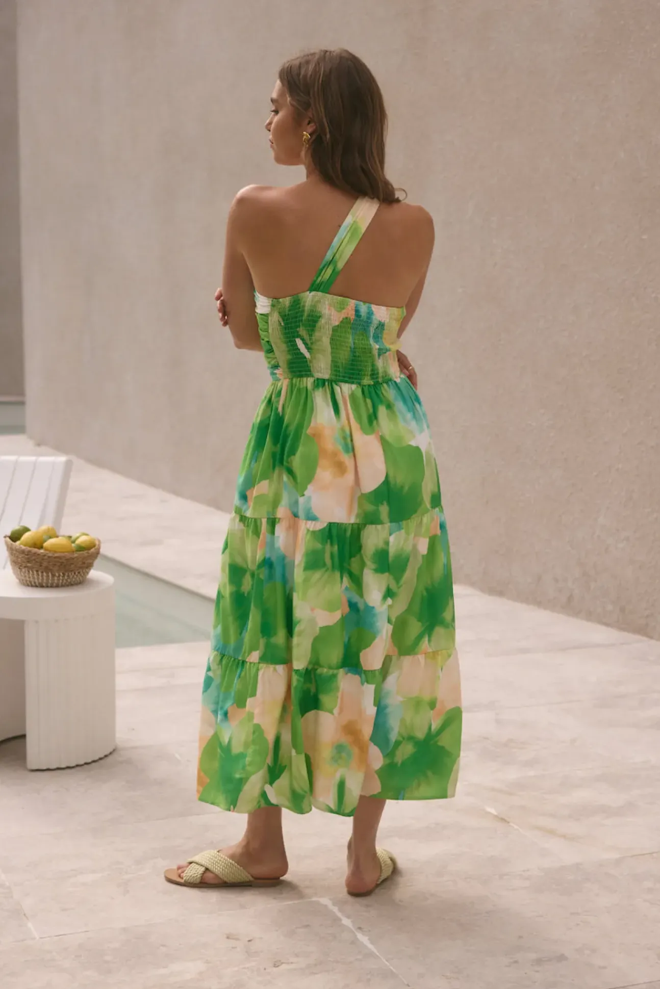 Pure Satisfaction One Shoulder Maxi Dress Green
