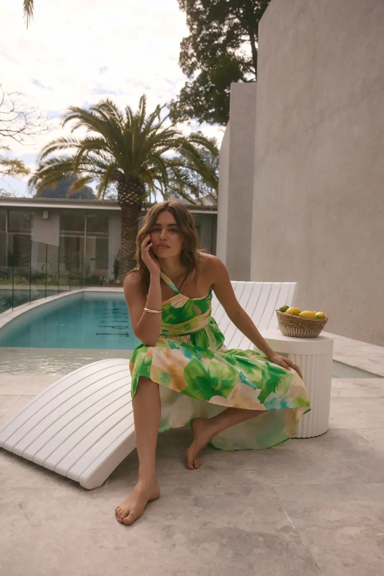 Pure Satisfaction One Shoulder Maxi Dress Green