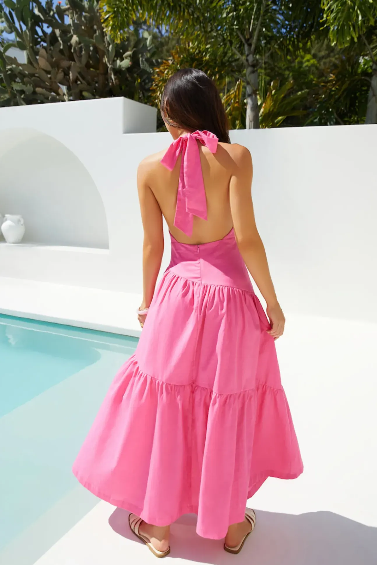 Radiant Petals Maxi Dress in Pink