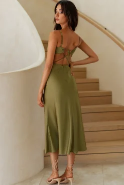 Raise A Toast Maxi Dress Olive