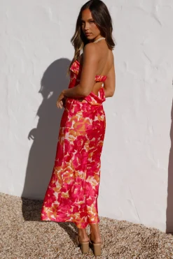 Raspberry Summers Maxi Dress Floral