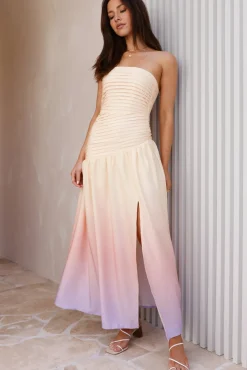 Ready For It Strapless Maxi Dress Yellow