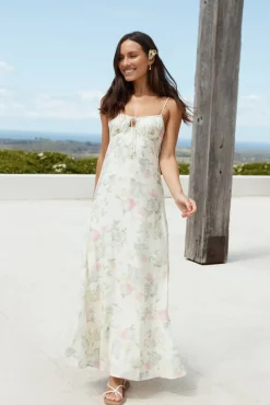 Rebekah Floral Maxi Dress Beige