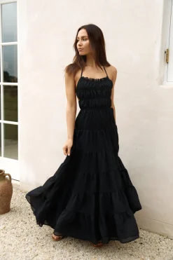 Renaissance Art Maxi Dress Black