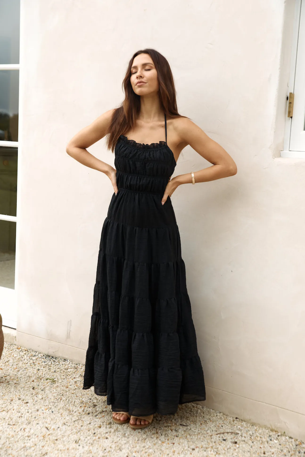 Renaissance Art Maxi Dress Black
