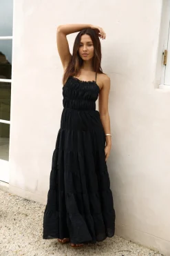 Renaissance Art Maxi Dress Black