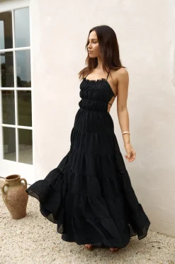 Renaissance Art Maxi Dress Black