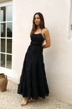 Renaissance Art Maxi Dress Black