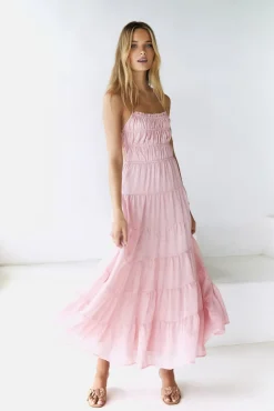 Renaissance Art Maxi Dress Pink