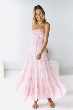 Renaissance Art Maxi Dress Pink