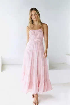 Renaissance Art Maxi Dress Pink