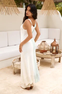 Resort Relaxation Knit Maxi Dress Green