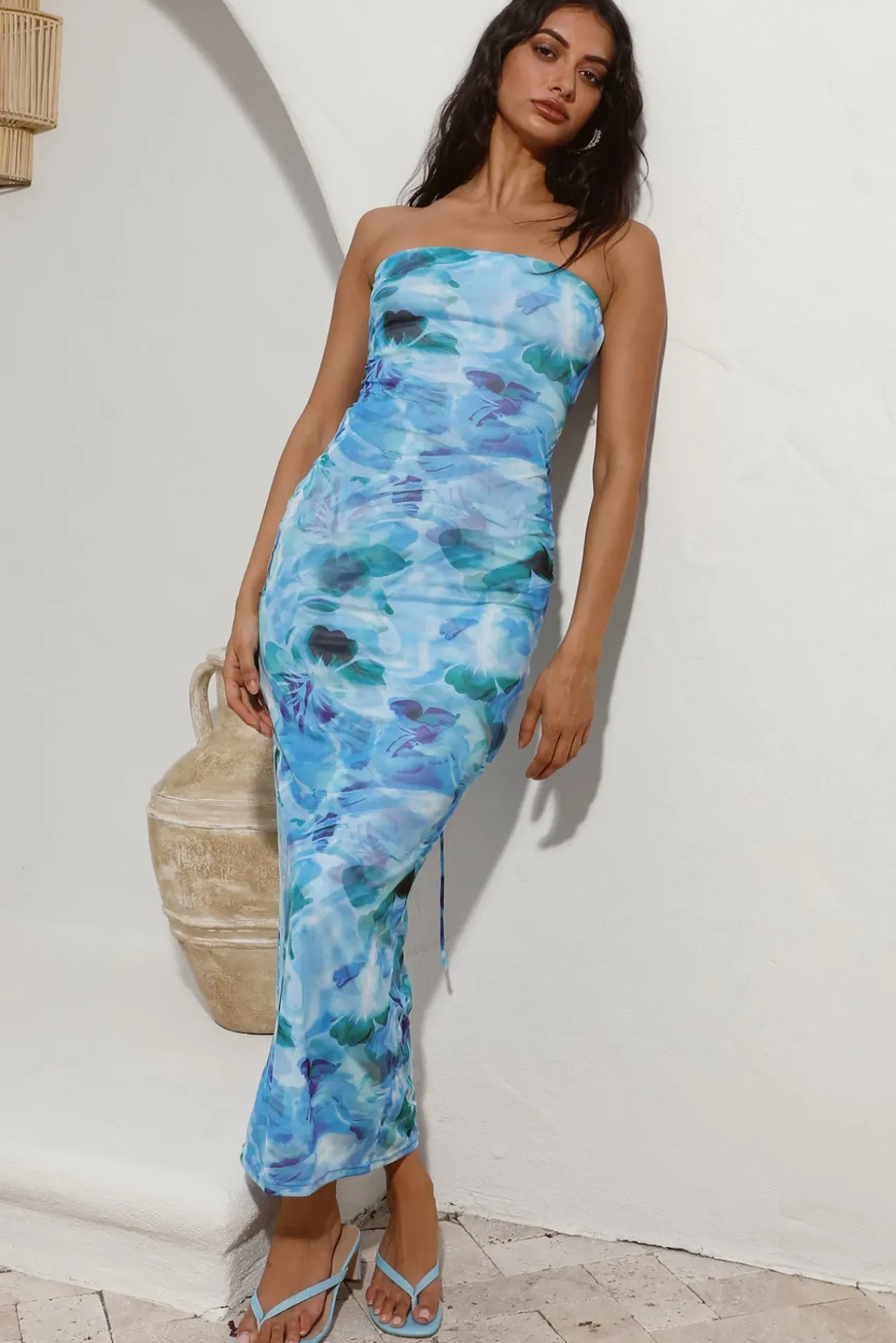 Ripple Effect Maxi Dress Blue