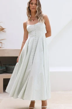 Rising Moon Maxi Dress Green