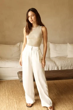 Riviera Bliss Linen Pants White
