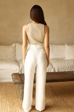 Riviera Bliss Linen Pants White