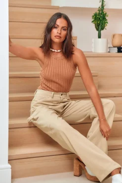Rolling Clouds Knit Top Brown
