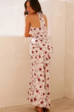 Romanticise Halter Maxi Dress Pink