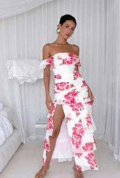Rosella Off The Shoulder Maxi Dress Pink