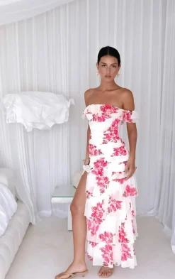 Rosella Off The Shoulder Maxi Dress Pink