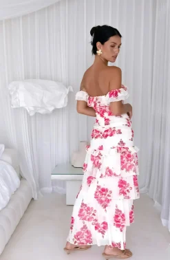 Rosella Off The Shoulder Maxi Dress Pink