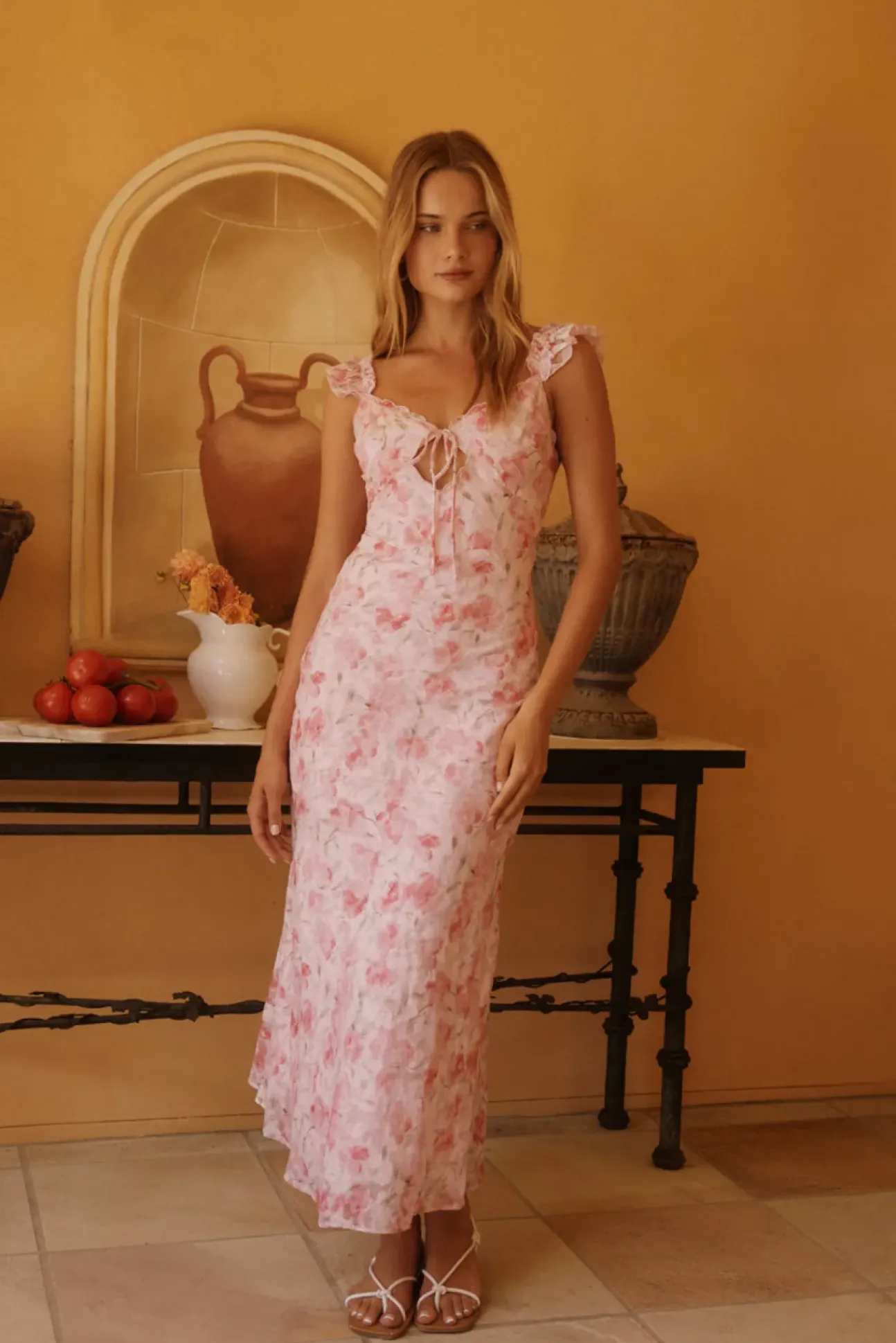 Rose Petal Reverie Midi Dress Pink