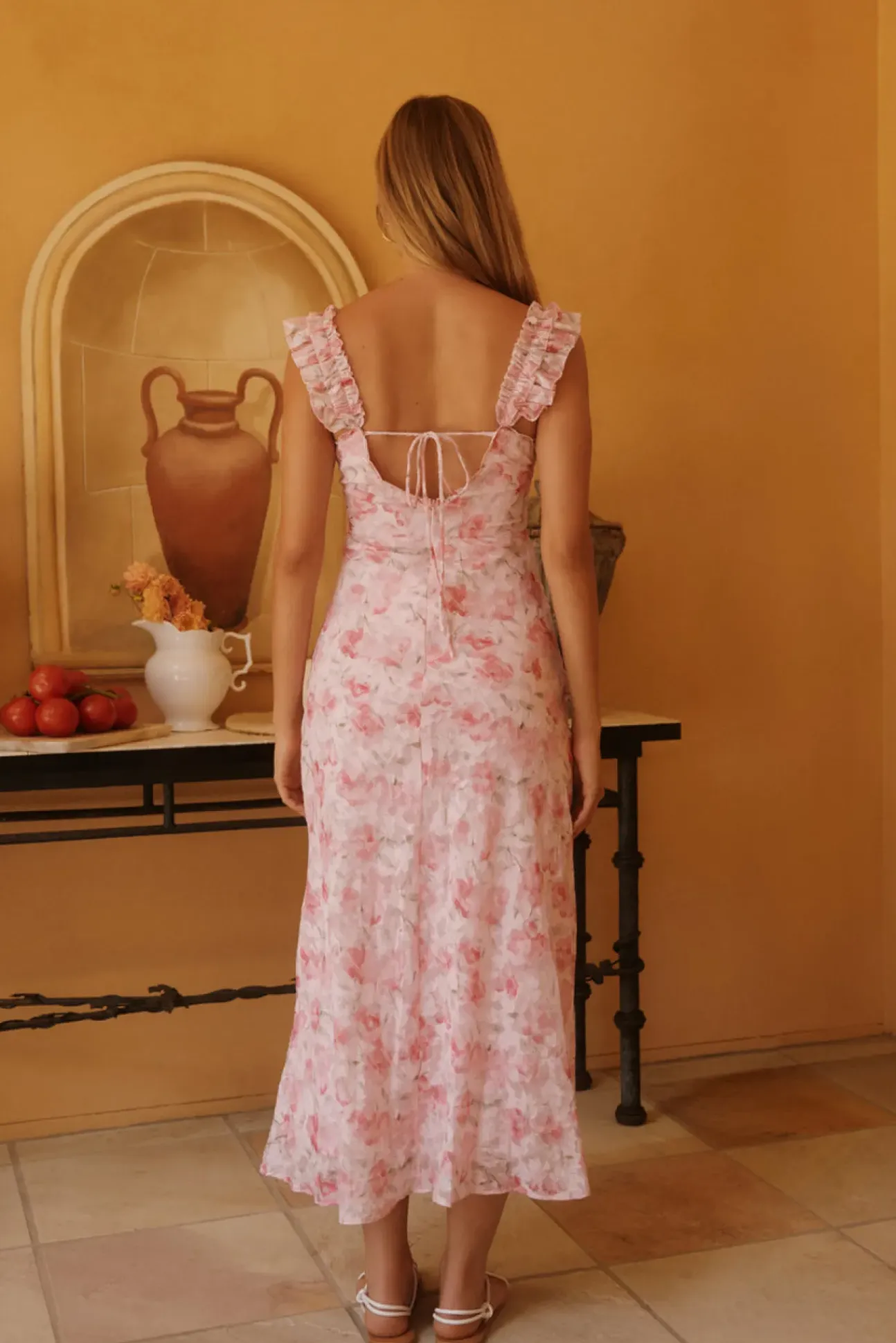 Rose Petal Reverie Midi Dress Pink