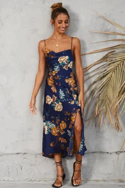 Round The World Maxi Dress Navy