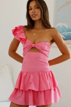 Ruffled Out Mini Dress Pink