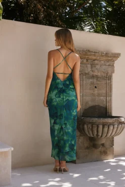 RUNAWAY THE LABEL Benito Maxi Dress Calista Green