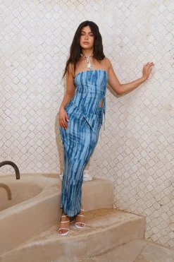 RUNAWAY THE LABEL Inaya Low Rise Skirt Jean Print