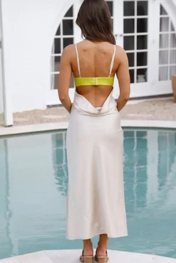 RUNAWAY THE LABEL Remi Slip Dress Champagne/Citrus