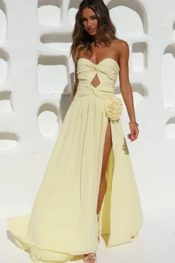 RUNAWAY THE LABEL Rosette Gown Butter