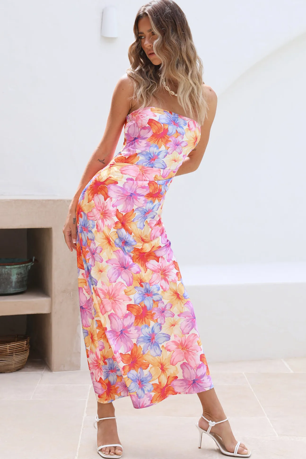 RUNAWAY THE LABEL Splendour Strapless Dress Floral