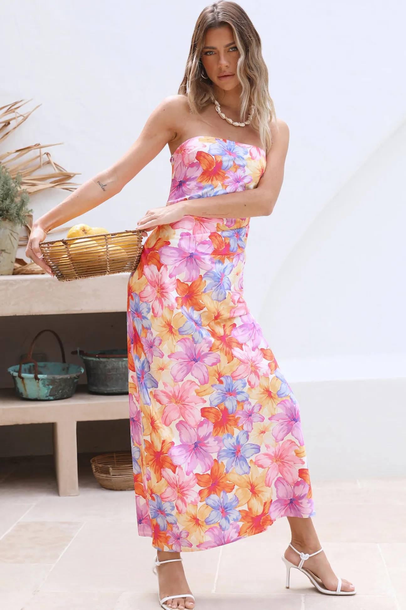 RUNAWAY THE LABEL Splendour Strapless Dress Floral