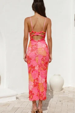 Sangria Summer Maxi Dress Pink