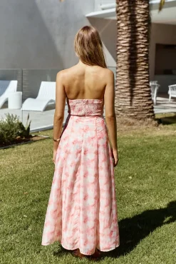 Sasha Strapless Maxi Dress Pink