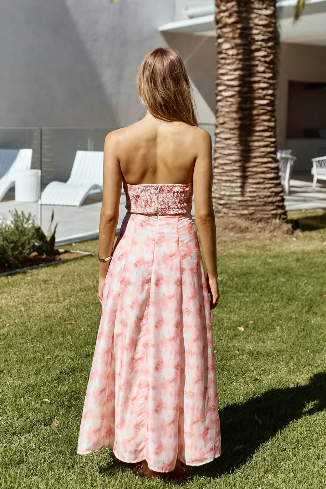 Sasha Strapless Maxi Dress Pink