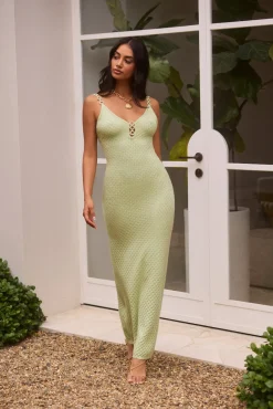 Sea Shimmer Maxi Dress Lime