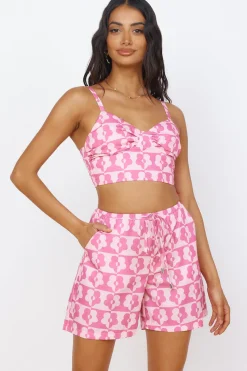 Secrets of Summer Crop Top Pink