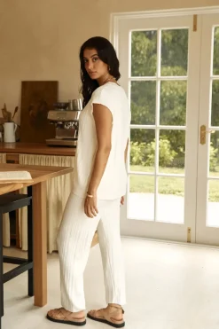 Seeking Memories Knit Pant White