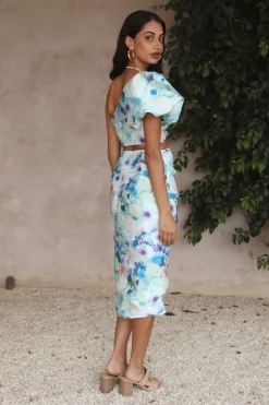 Serenity Midi Skirt Blue