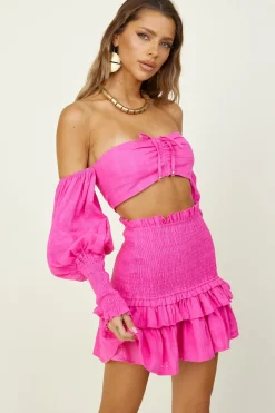 SEVEN WONDER Luciana Crop Top Fuchsia