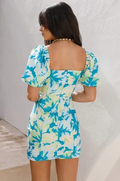 SEVEN WONDERS Ashlyn Dress Teal Floral