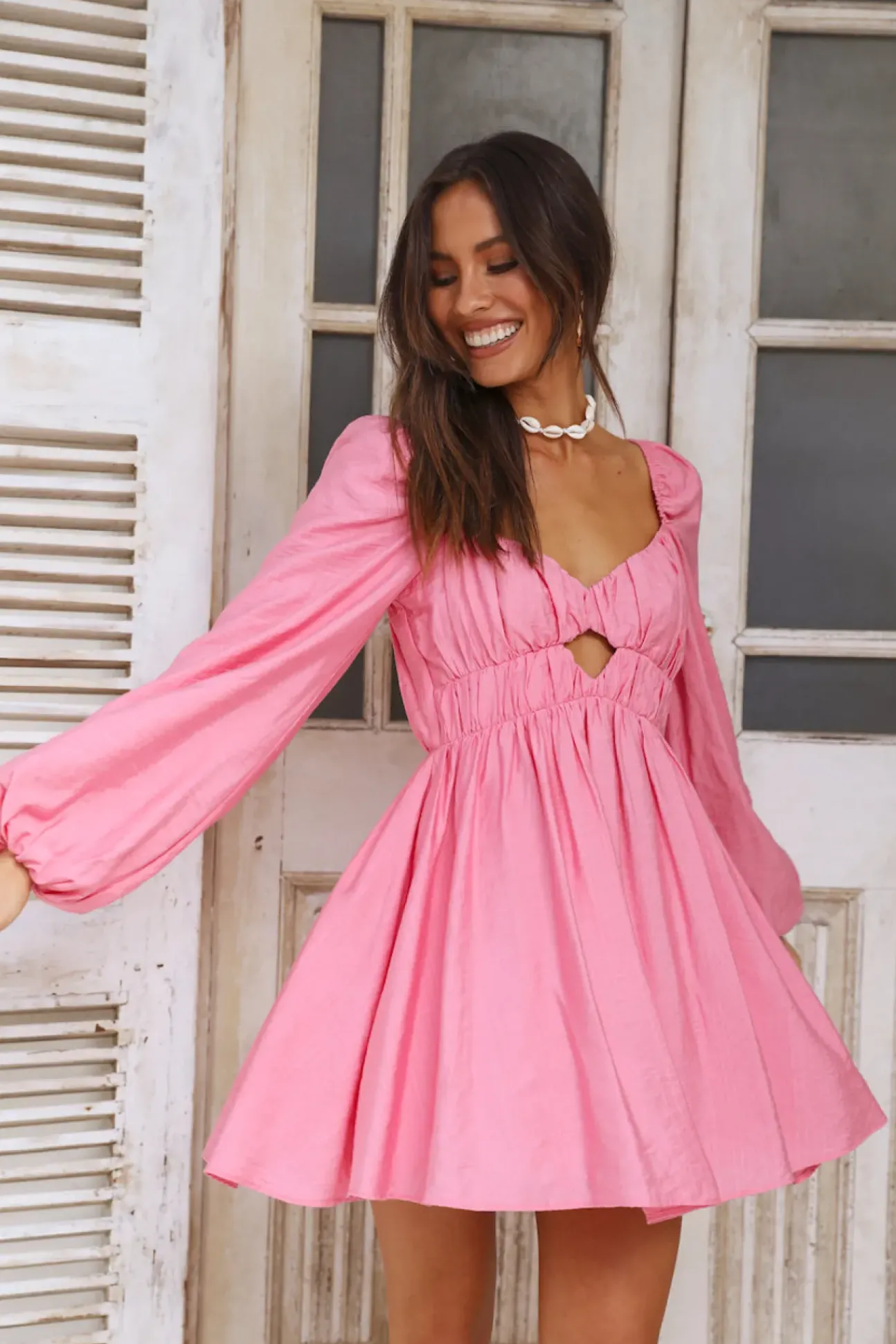 SEVEN WONDERS Freya L/S Dress Bubblegum