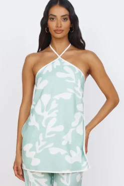 SEVEN WONDERS Ilah Halter Top Sage