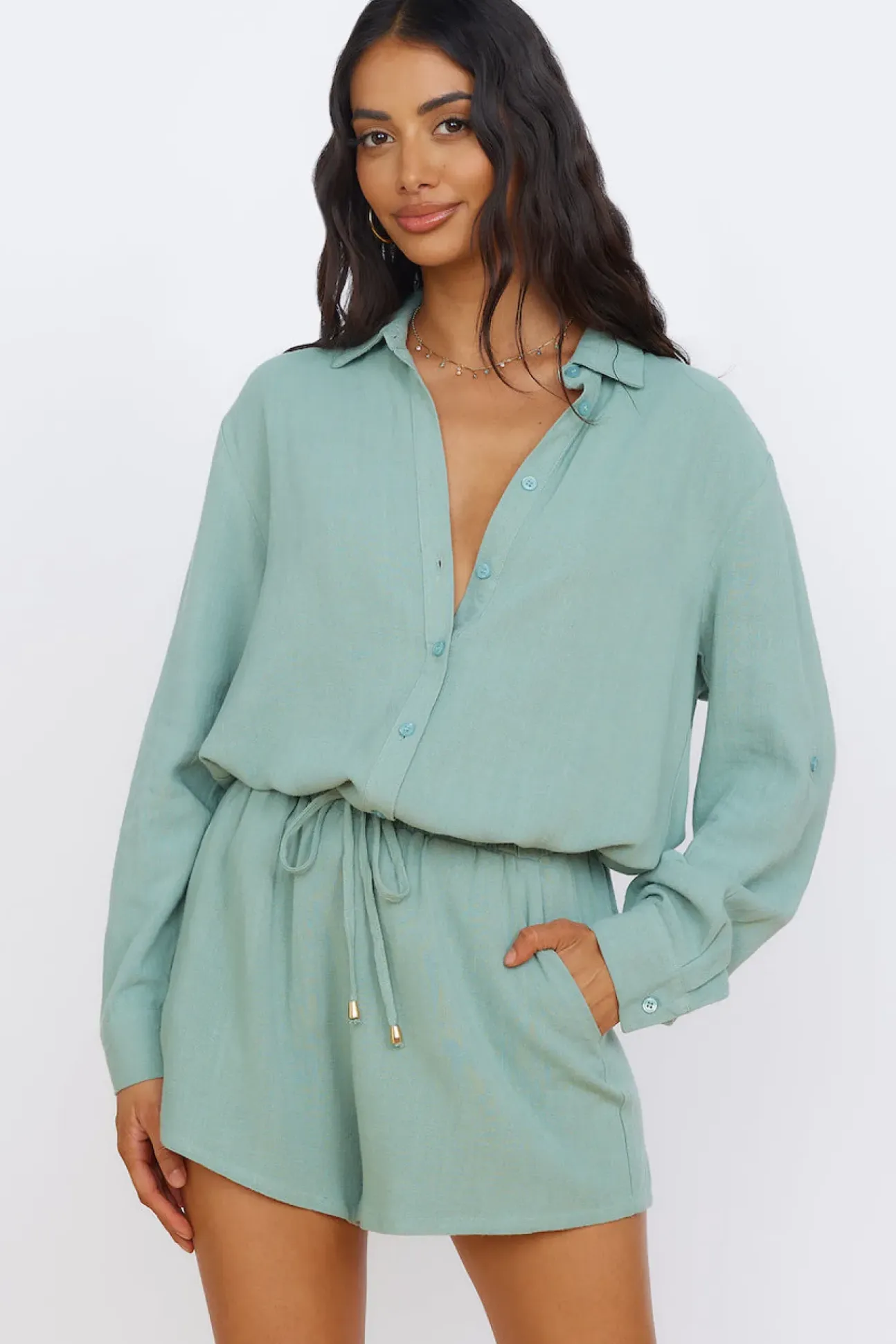SEVEN WONDERS Kiana Shirt Sage
