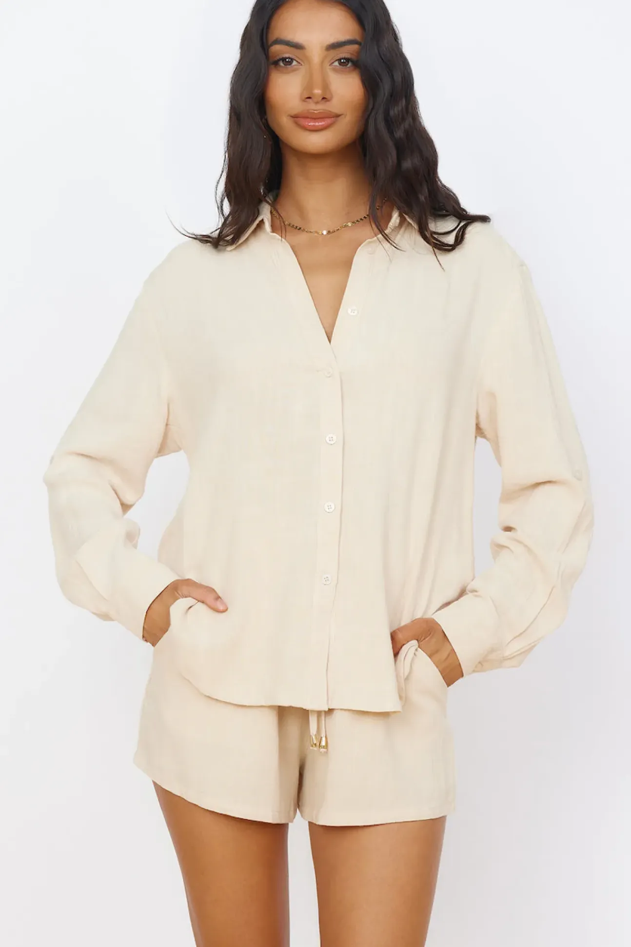 SEVEN WONDERS Kiana Shirt Sand